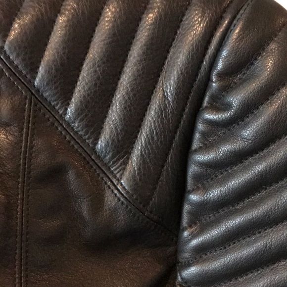 A.L.C. Hooded Black Leather Biker Jacket with removable hood. 12 NWT Pristine - Picture 7 of 12